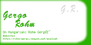 gergo rohm business card